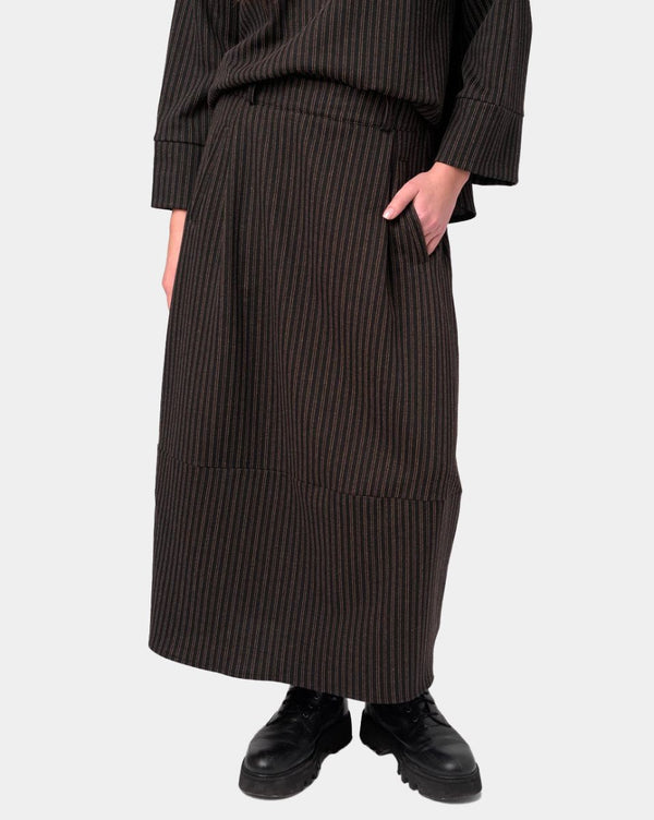 Baci Seamed Elastic Waist Skirt Black