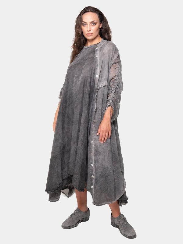 baci Sheer Drawstring Overdress Onyx