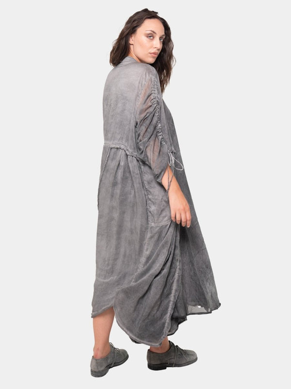 Baci Sheer Drawstring Overdress Onyx