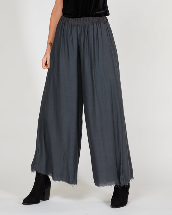 baci Silky Raw Hem Palazzo Pant Beige