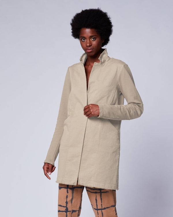 Baci Single-Button Elbow Patch Blazer Beige