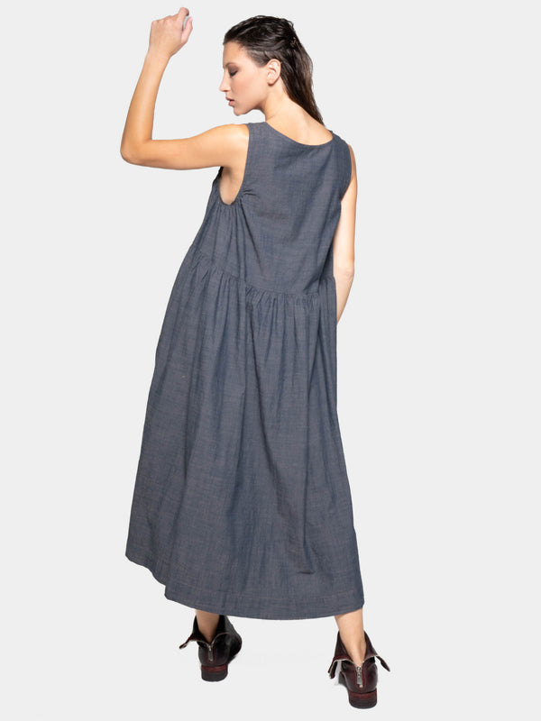 Baci Sleeveless Midi A-Line Dress Cappuccino