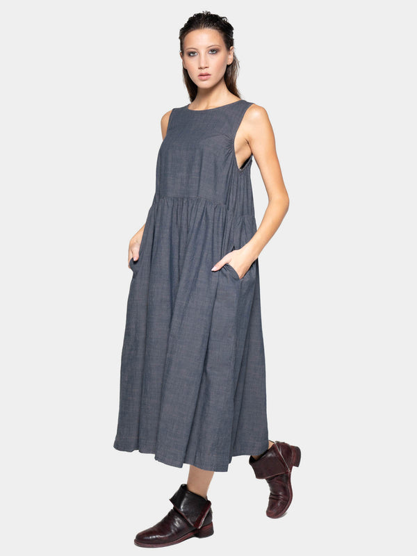 baci Sleeveless Midi A-Line Dress Cappuccino