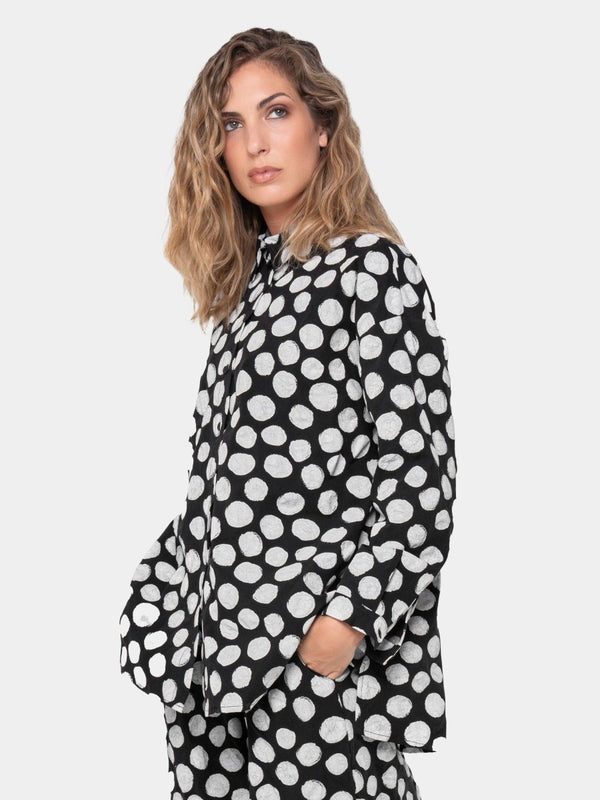 Baci Soda Print Long Sleeve Shirt Polka Dot
