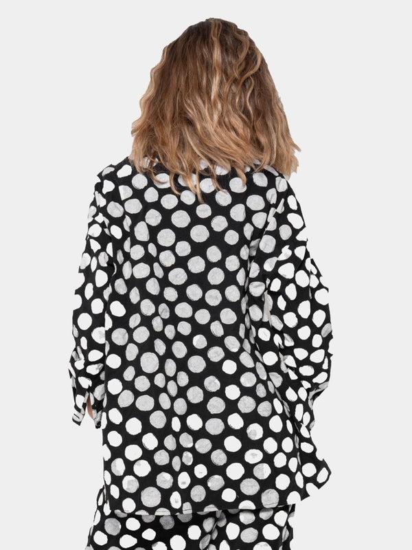 Baci Soda Print Long Sleeve Shirt Polka Dot