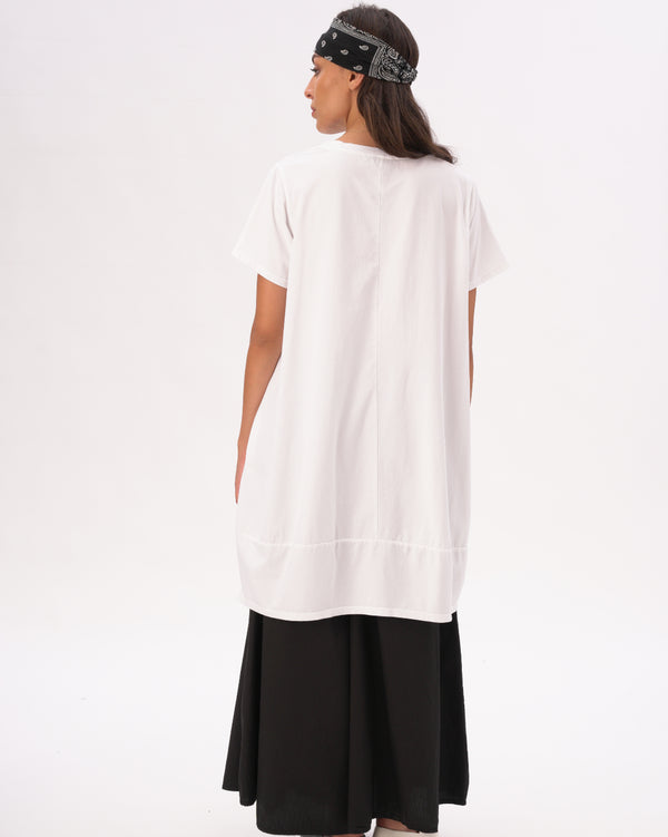 Baci Split Hem Crewneck T-Shirt Dress Black