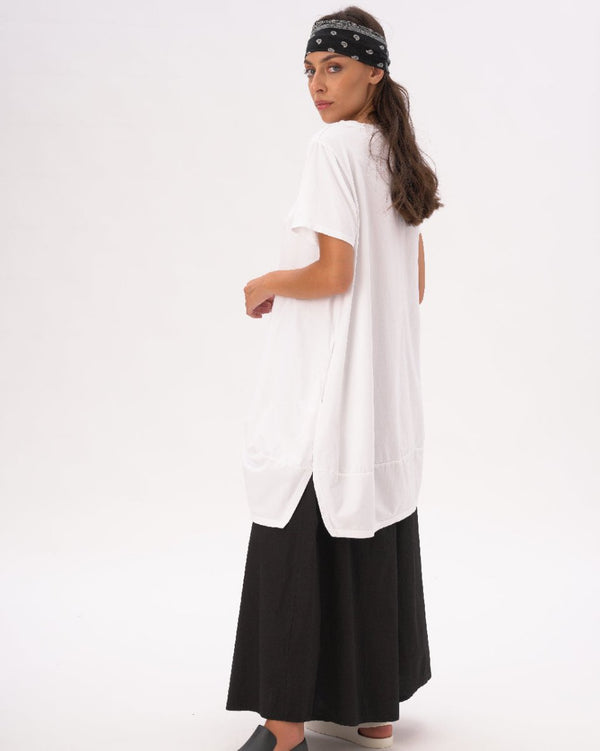 baci Split Hem Crewneck T-Shirt Dress Black