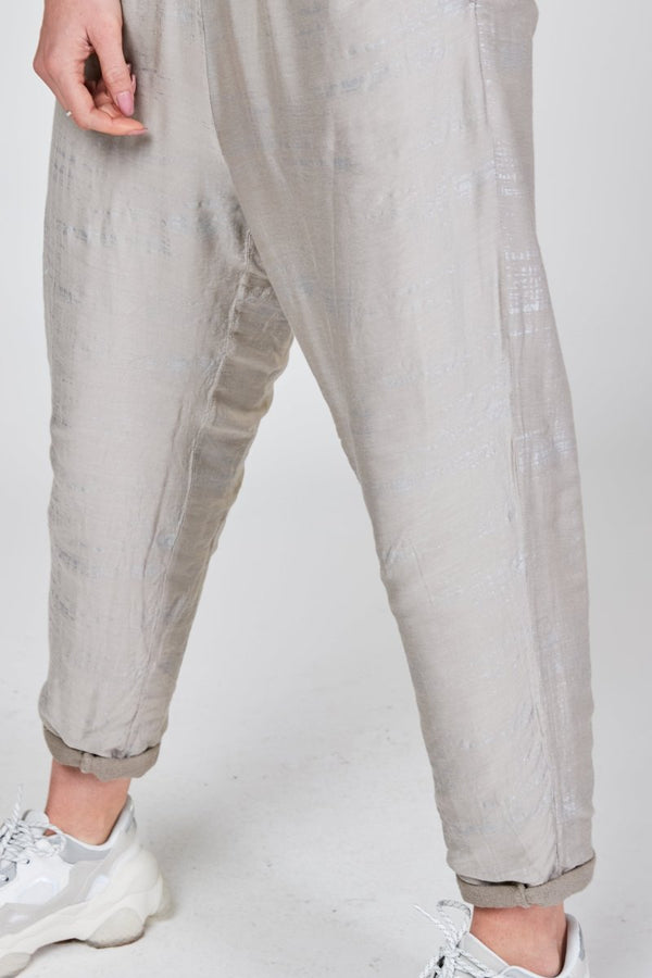 Baci Static Raw Elastic Sweatpant Beige