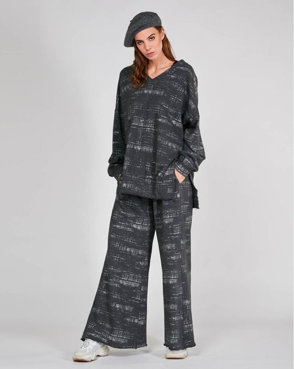 Baci Static Shirring Elastic Sweatpant Black