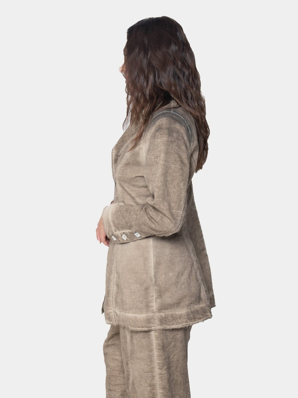 Baci Stonewash Shell Button Jacket Ice