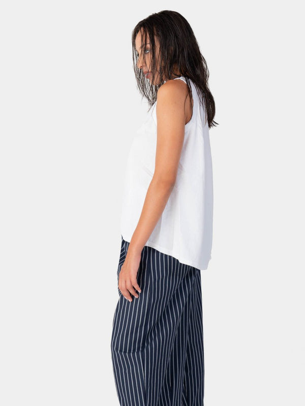 Baci Striped Elastic Waist Culotte Indigo