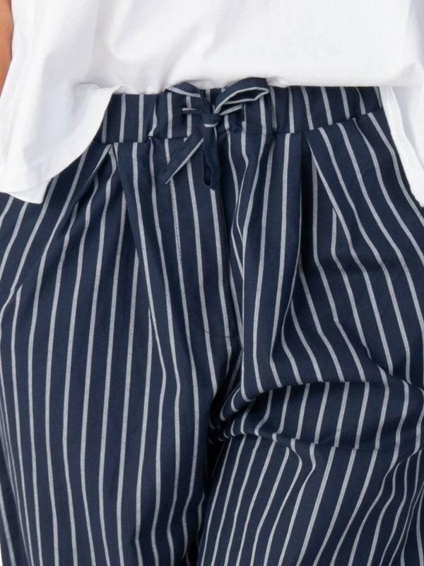 Baci Striped Elastic Waist Culotte Indigo