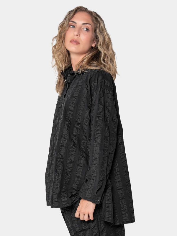 Baci Striped Long Sleeve Shirt Black