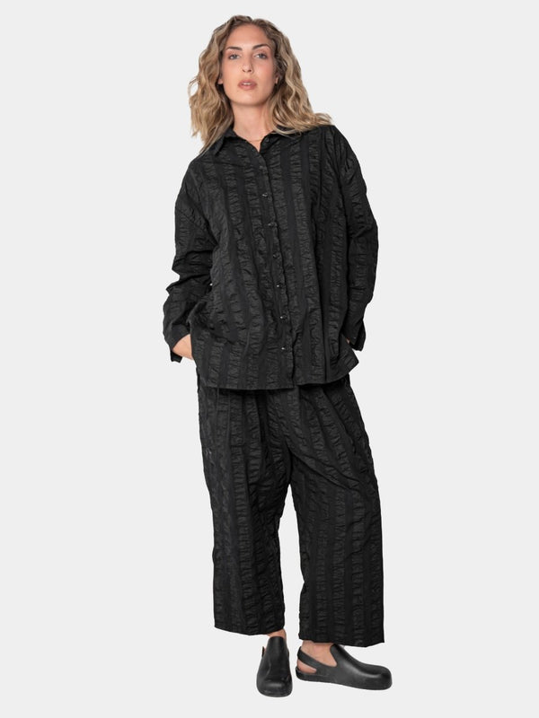 Baci Striped Long Sleeve Shirt Black