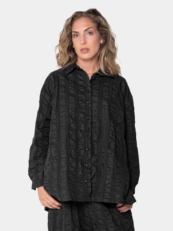 baci Striped Long Sleeve Shirt Black