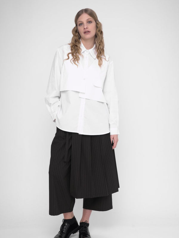 Baci Striped Pleated Skirt Pant Striped