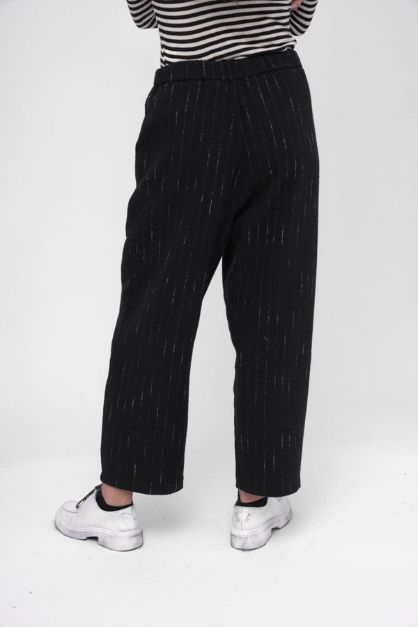 Baci Striped Wide Leg Pant Black