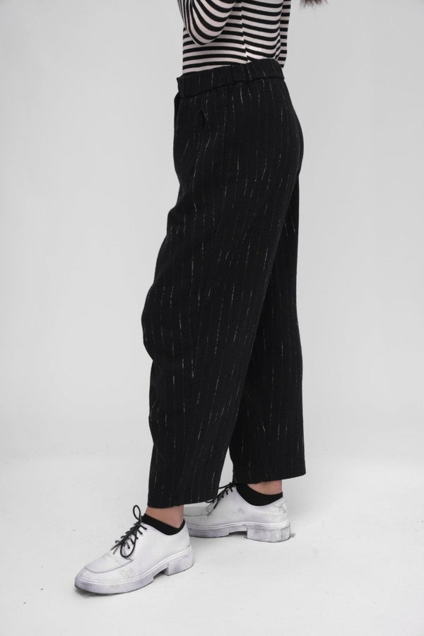 Baci Striped Wide Leg Pant Black