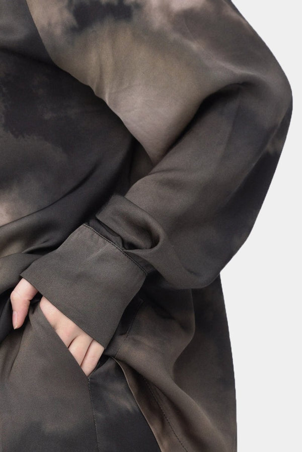 Baci Tie-Dye Cowl Neck Shirt Multi Brown