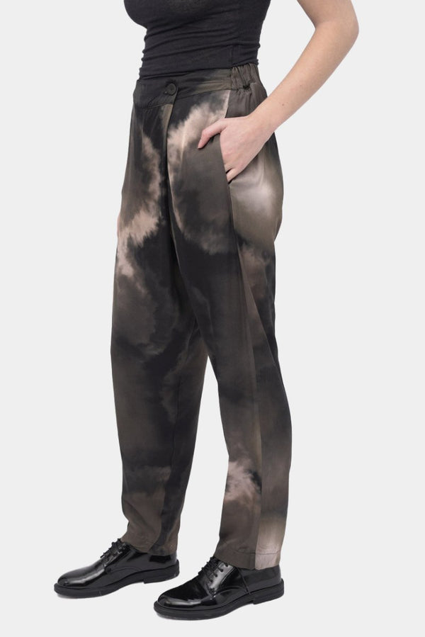 Baci Tie-Dye Elastic Waist Pant Multi Brown