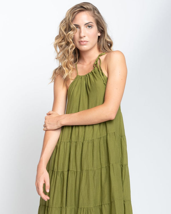 Baci Tiered String Tank Dress Corn