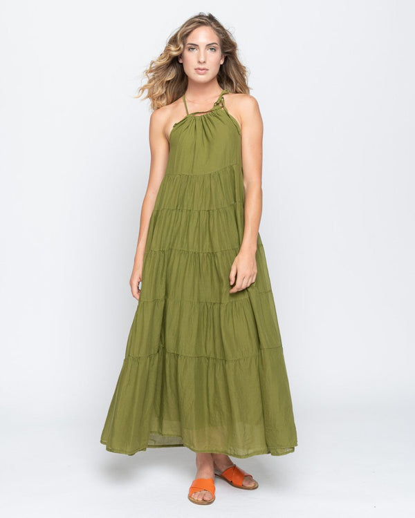 baci Tiered String Tank Dress Corn