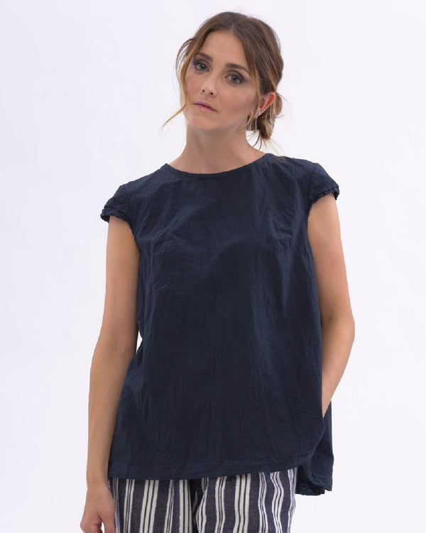 Baci Tiered Waist Ruffled Organic Shirt Black