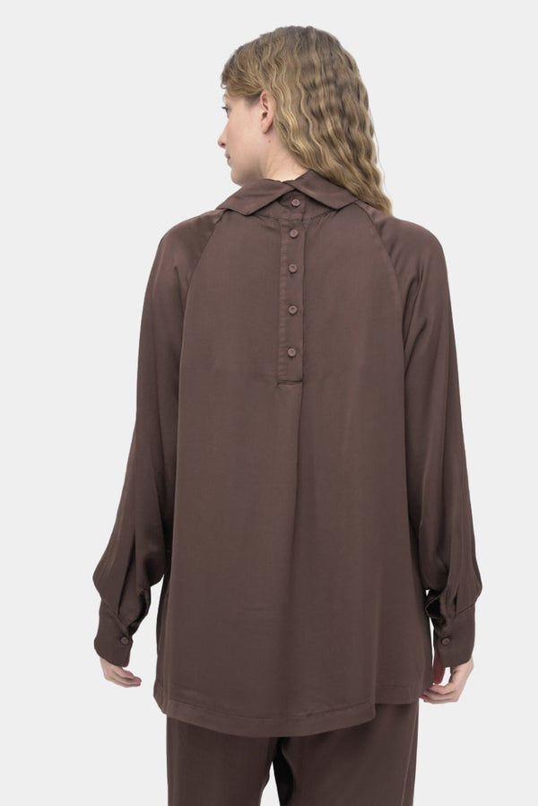 Baci Turtleneck Button Up Top Black