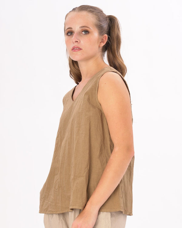 Baci V-Neck Organic Cotton Tank Shirt Black