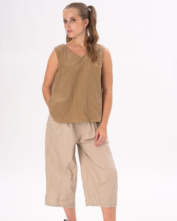 Baci V-Neck Organic Cotton Tank Shirt Black