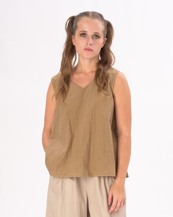 baci V-Neck Organic Cotton Tank Shirt Black