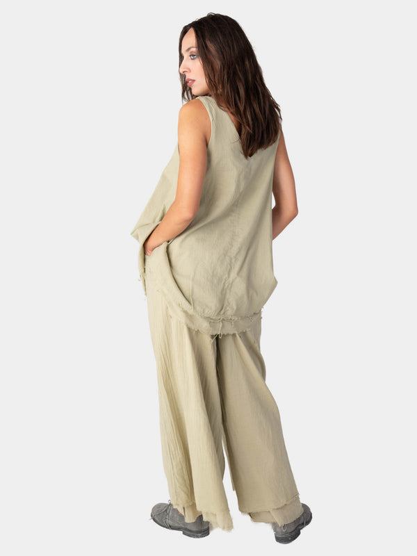 Baci V-Neck Organic Cotton Tank Top Cappuccino