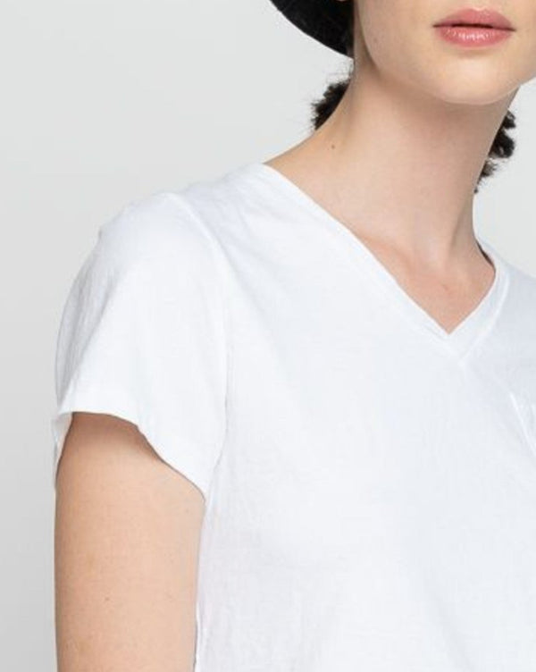 Baci V-Neck Pocket Tee Black