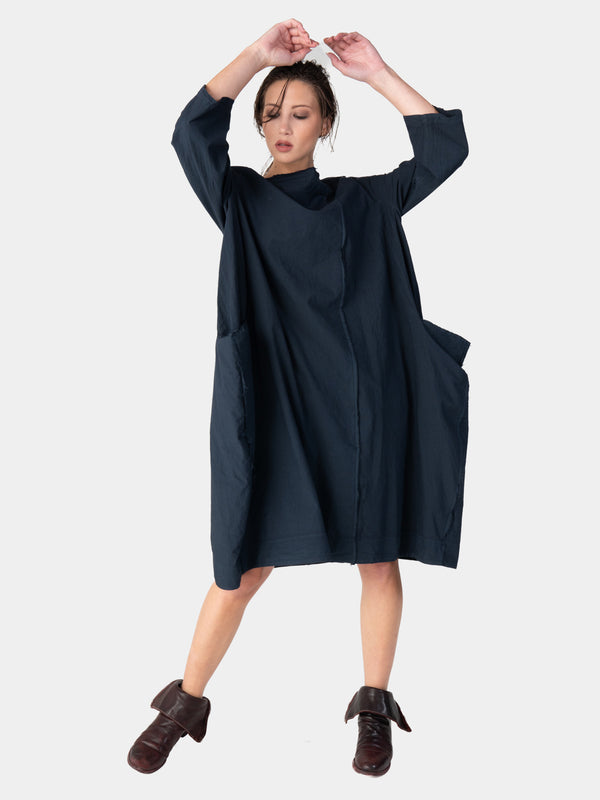 baci Boat Neck Front Seam Organic Cotton Dress Cappuccino