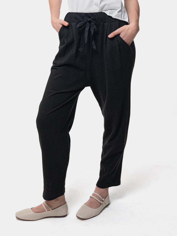 baci Cropped Leg Elastic Tie Waist Joggers Militare