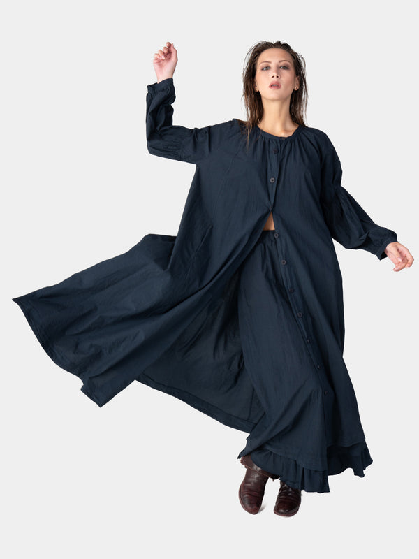 Baci Drop Shoulder Balloon Sleeve Maxi Dress Cappuccino