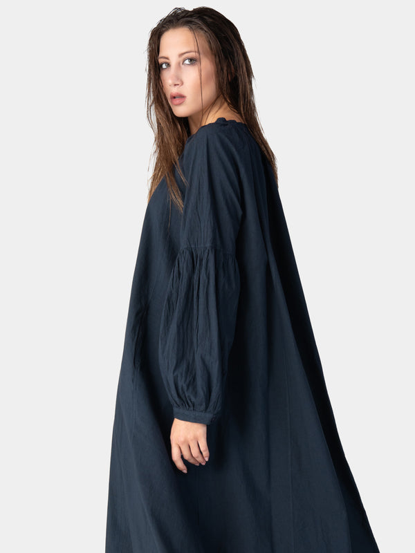 Baci Drop Shoulder Balloon Sleeve Maxi Dress Cappuccino