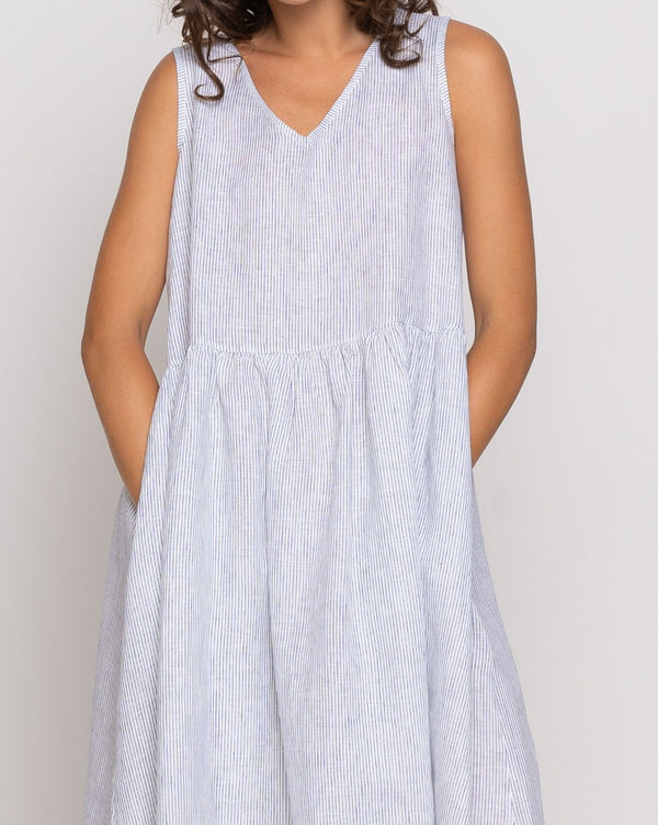 Baci Micro Checker V-Neck Tank Dress Black Checkers