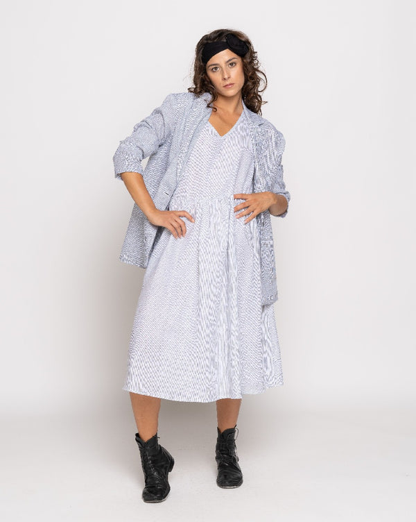 baci Micro Checker V-Neck Tank Dress Black Checkers