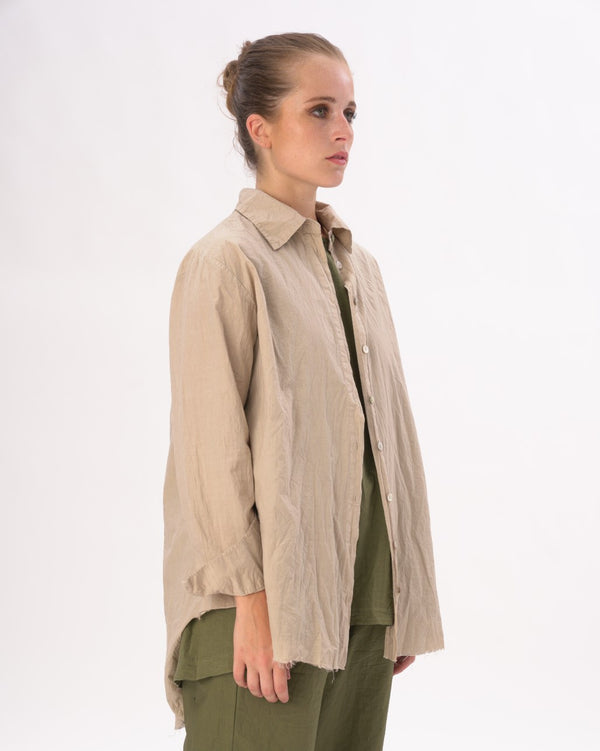 Baci Organic Cotton Crinkled Long Sleeve Shirt Deep Blue