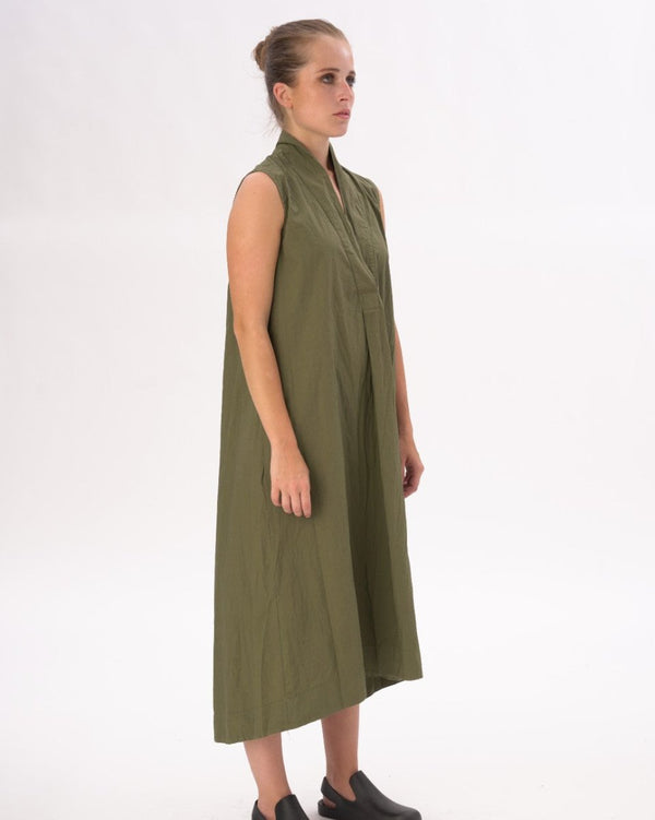 Baci Organic Cotton Swan Neck Sleeveless Dress Deep Blue