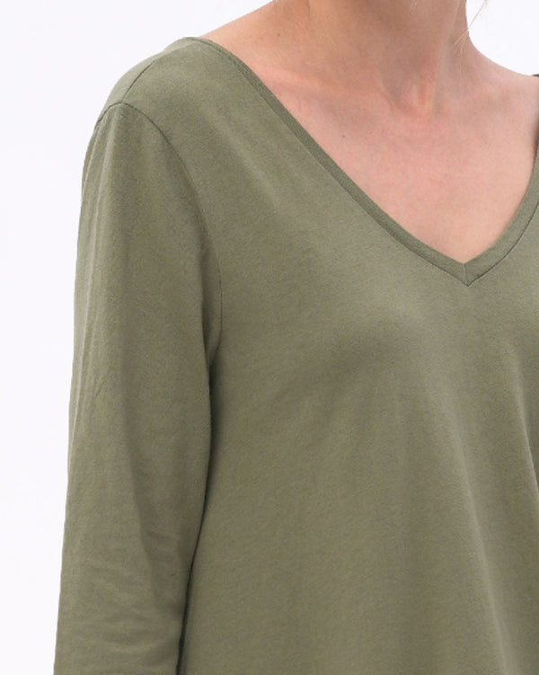 Baci Scoop Neck 3/4 Sleeve Organic Cotton Dress Black