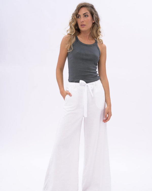 Baci Stonewashed Organic Cotton Fitted Tank Top Black