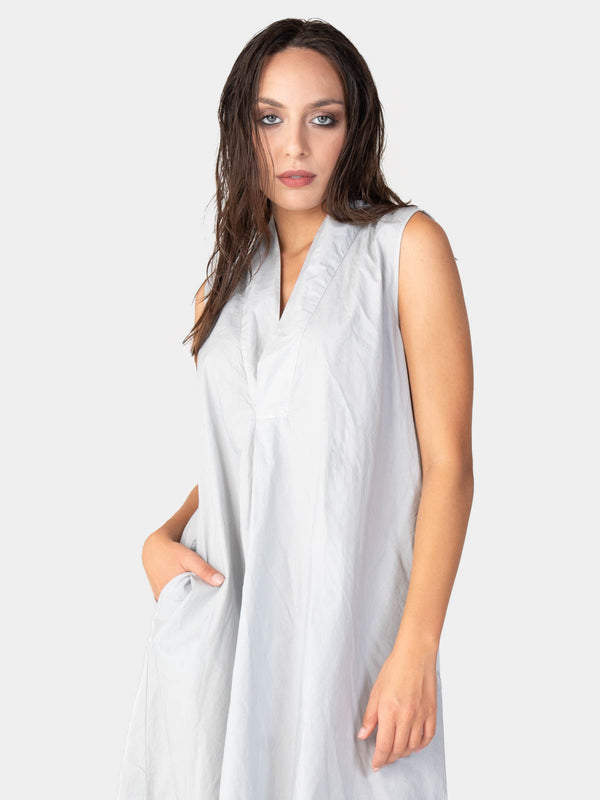 Baci V-Neck Sleeveless Organic Cotton Midi Dress Mare