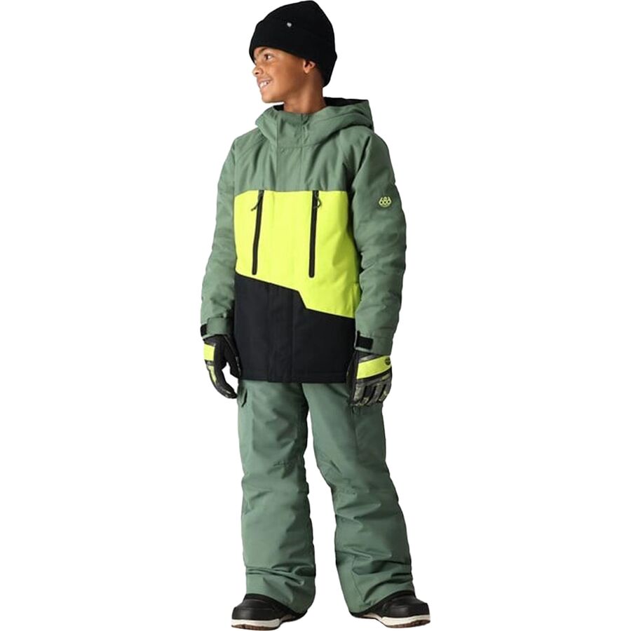 Backcountry 686 Geo Insulated Jacket 2025 - Boys' Cypress Lime Colorblock