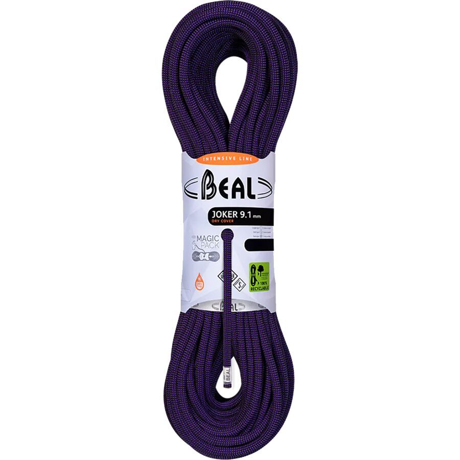 backcountry Beal Joker Unicore Dry Cover Climbing Rope - 9.1mm Purple