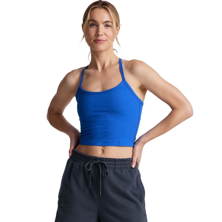 backcountry Beyond Yoga Spacedye Slim Racerback Cropped Tank Top - Women's Court Blue Heather