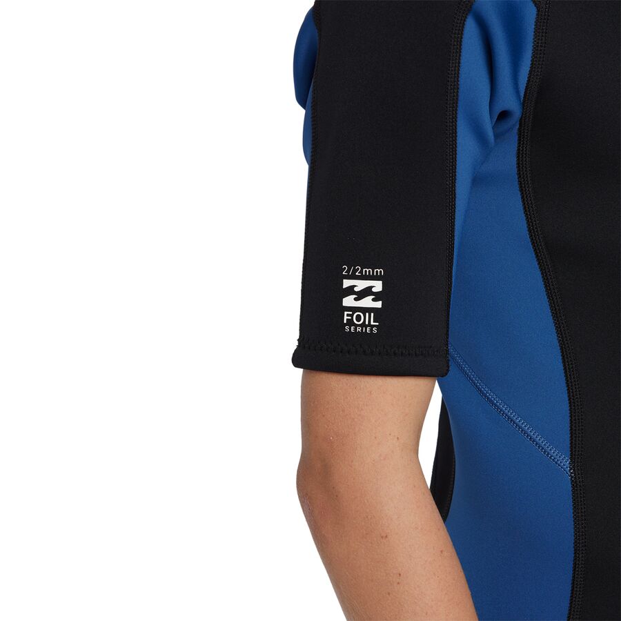 Backcountry Billabong Foil Back-Zip Short-Sleeve FL Spring Wetsuit - Boys' Mid Blue