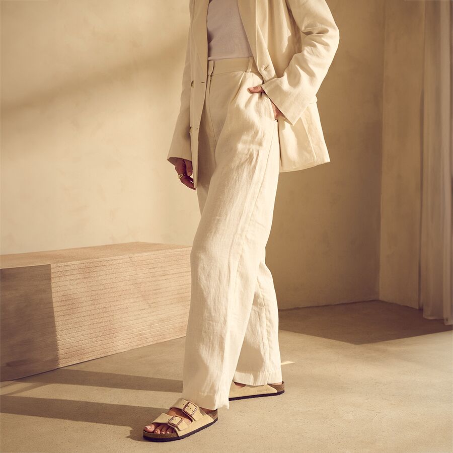 Backcountry Birkenstock Arizona Suede Sandal - Women's Latte Cream Suede