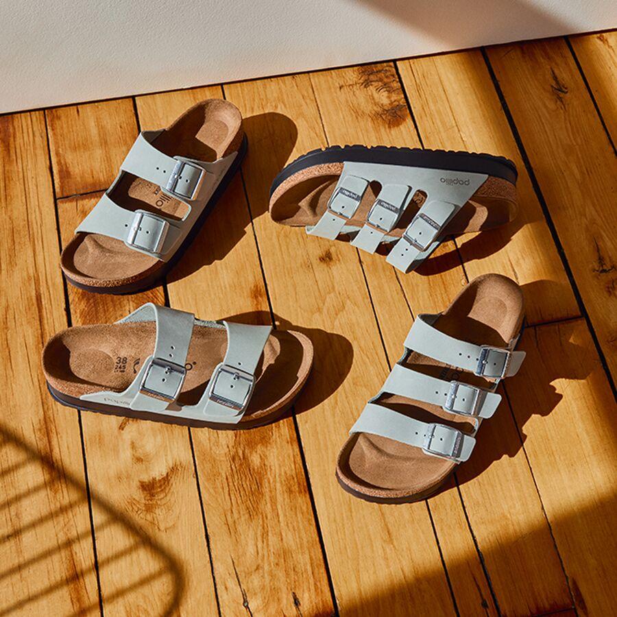 Backcountry Birkenstock Florida III Platform Narrow Sandal - Women's Pure Sage Nubuck